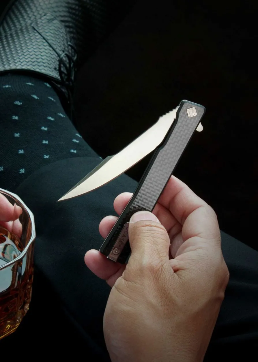Ocaso Knives SOLSTICE, Harpoon, Karbon, satiniert, Taschenmesser