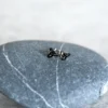 Ohrstecker aus Silber - Keltische Dreiheit, Schwarz, Paar