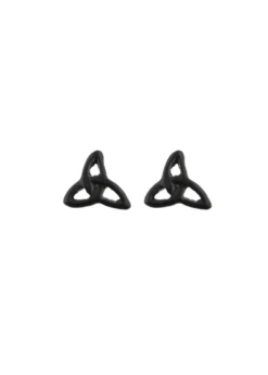 Ohrstecker aus Silber - Keltische Dreiheit, Schwarz, Paar