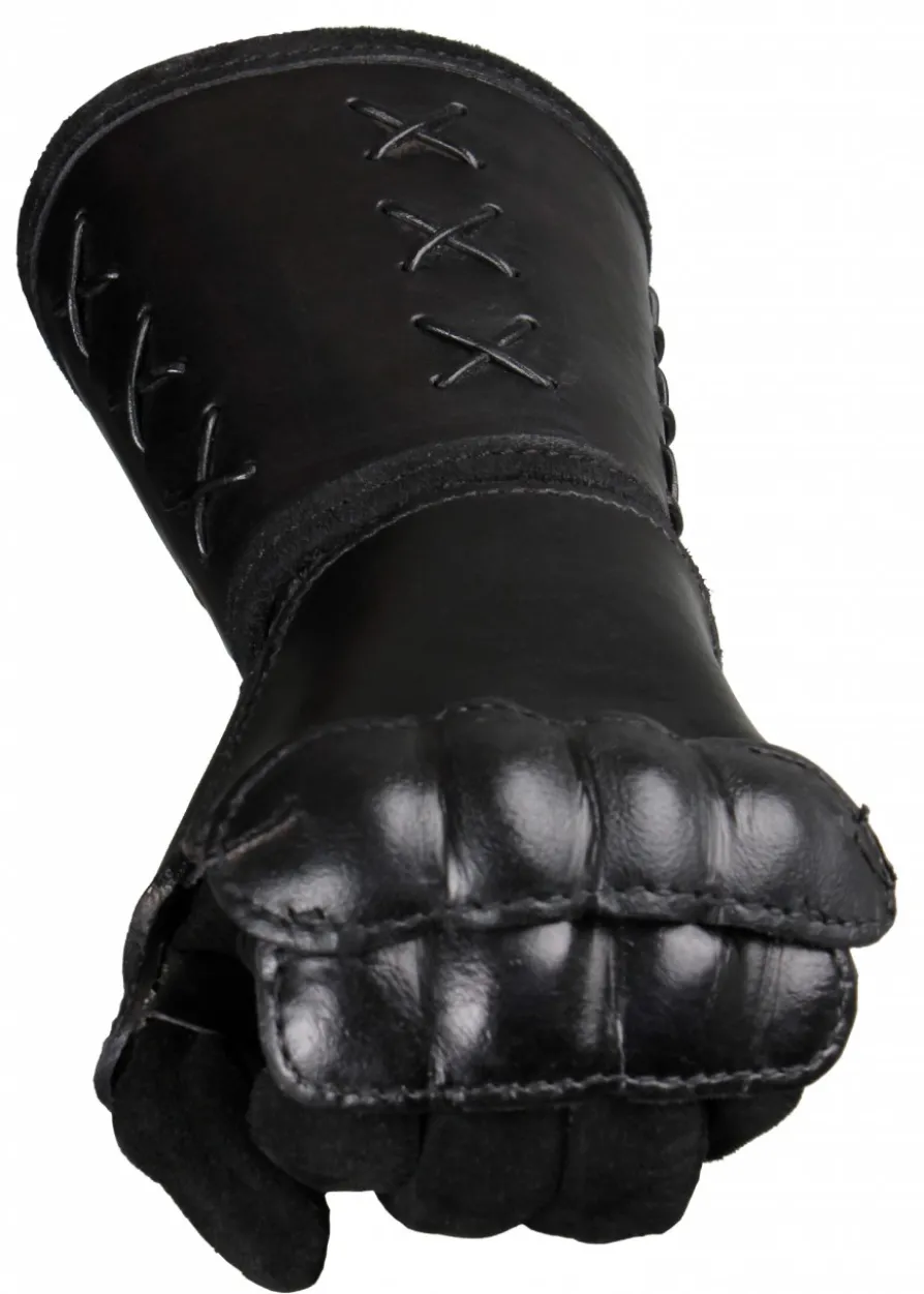 Panzerhandschuh aus Leder, Linke Hand