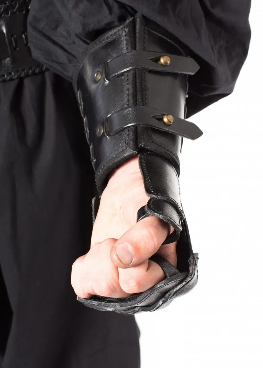 Panzerhandschuh aus Leder, Linke Hand