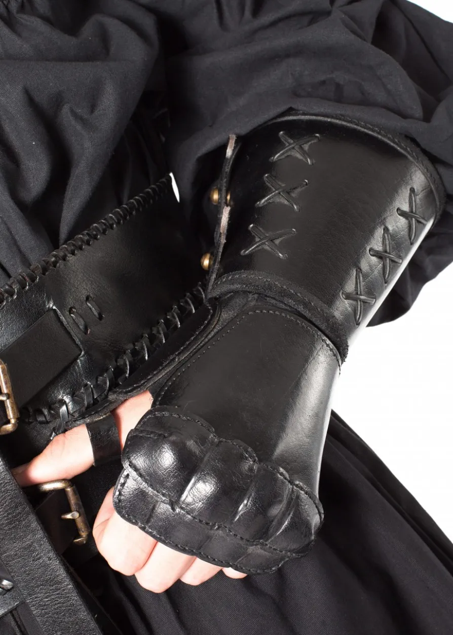 Panzerhandschuh aus Leder, Linke Hand