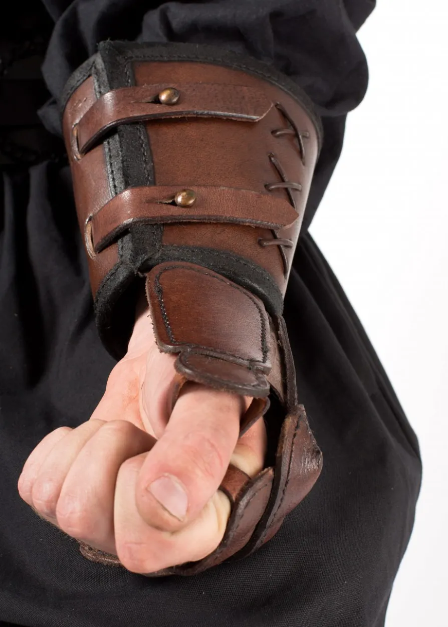 Panzerhandschuh aus Leder, Linke Hand