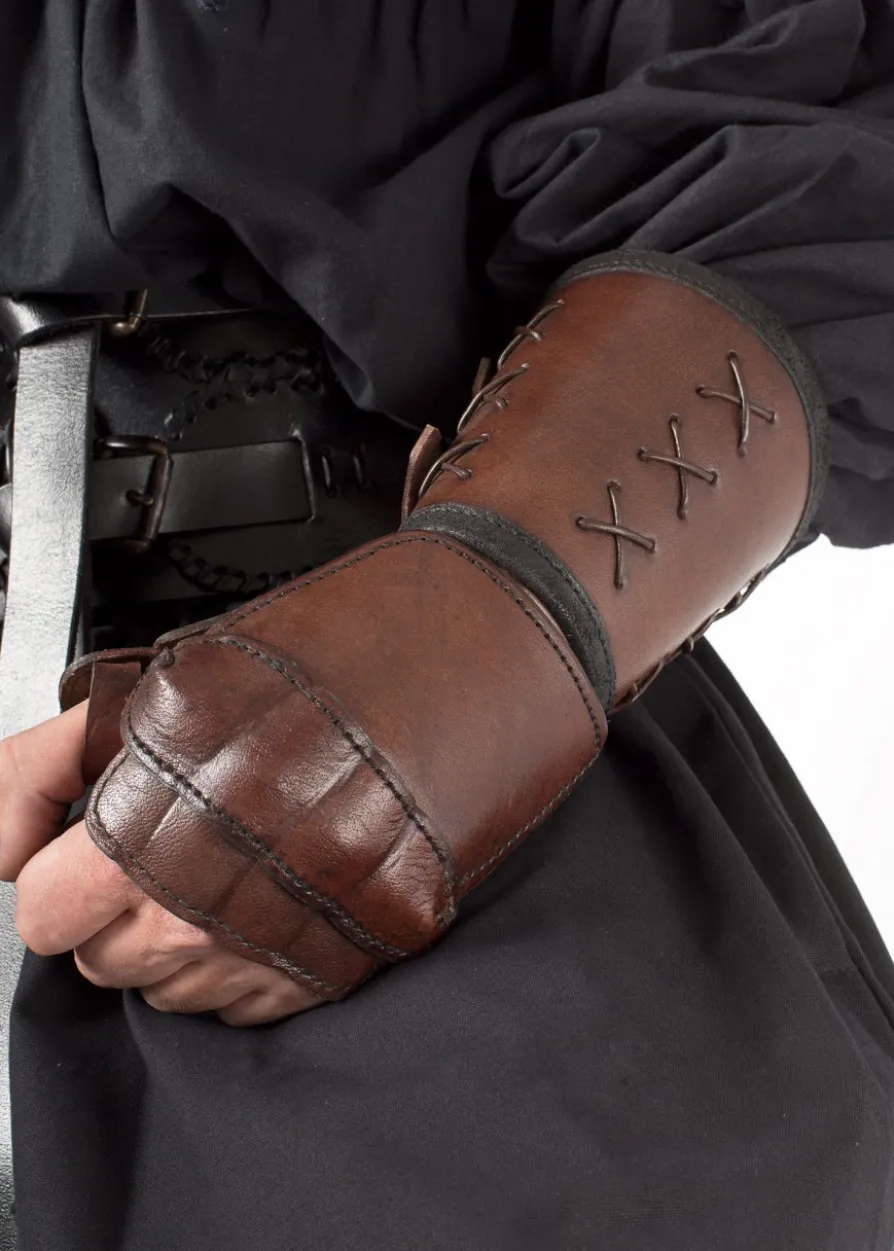 Panzerhandschuh aus Leder, Linke Hand