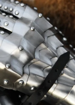 Panzerhandschuhe, blank, vernietet und vernäht