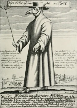 Pestdoktor Set - Maske und Hut aus Leder