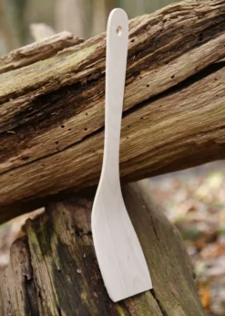 Pfannenwender aus Buchenholz, gebogen, ca. 30 x 7 cm