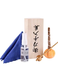 Pflegeset für japanische Klingen in Holzkiste