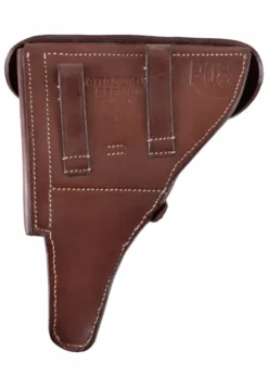 Pistolenholster für P08 aus braunem Leder