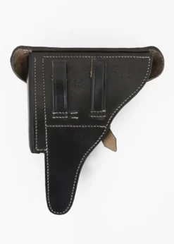 Pistolenholster für P08 aus schwarzem Leder