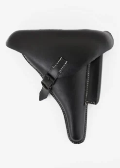 Pistolenholster für P08 aus schwarzem Leder