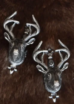 Pistolen-Wandhalter, Hirschkopf, 2er Set