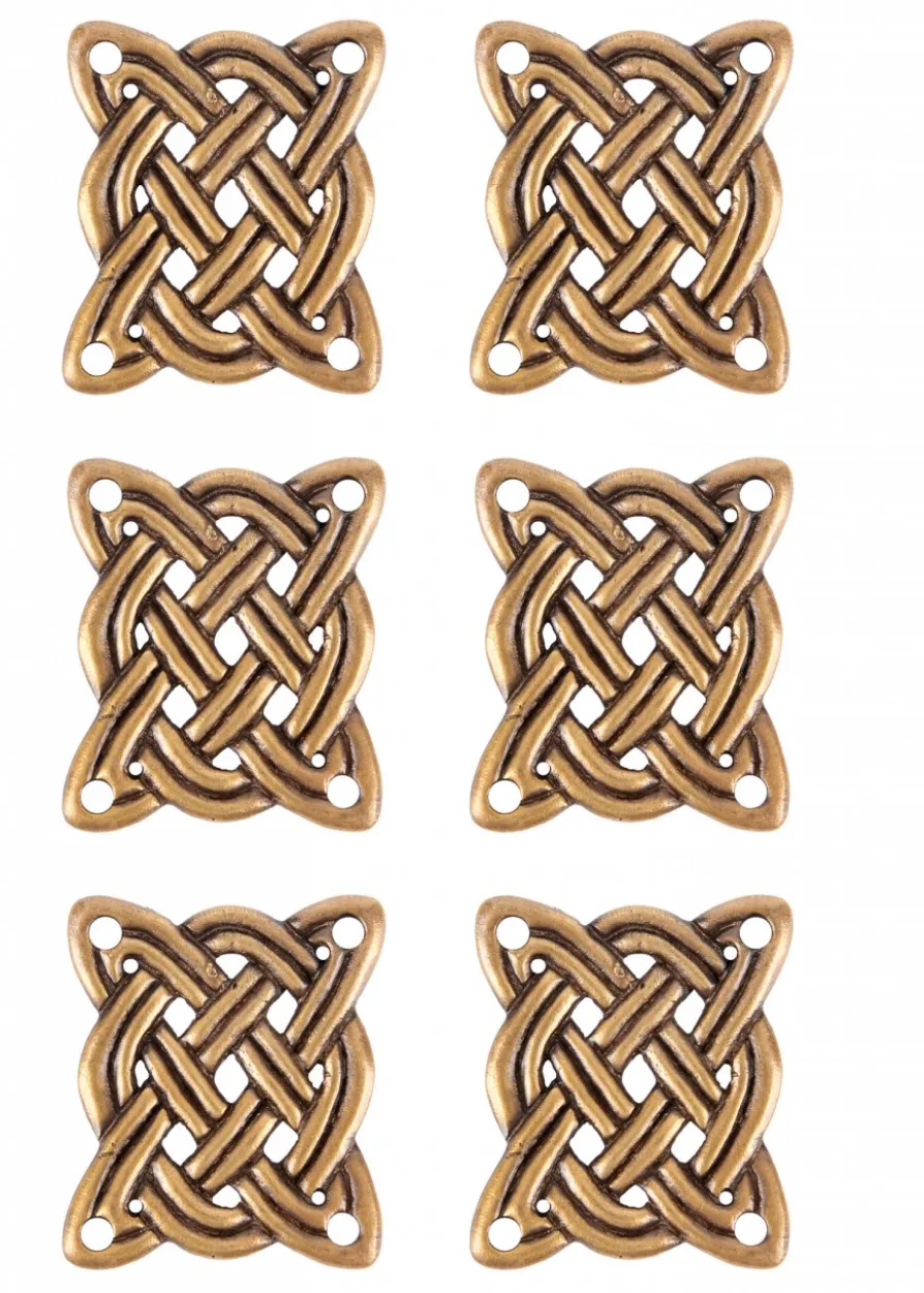 Plättchen aus Messing mit keltischem Knoten, Beschlag für DIY-Projekte (6 Stück)