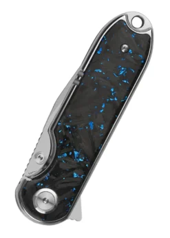 QSP, Nebula Blue Shredded Carbon Fiber Handle, Taschenmesser