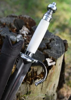Rapier-Begleitdolch, 16. Jh., mit Lederscheide