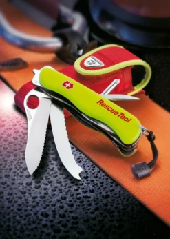 RescueTool Einhänder Wellensch., gelb nachleuchtend, Nylon-Etui