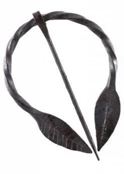 Ringfibel mit Blättern, handgeschmiedet