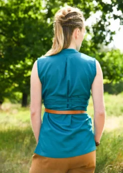 Ärmellose Mittelalter-Bluse Levke, petrol