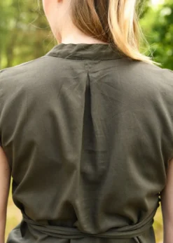 Ärmellose Mittelalter-Bluse Levke, olivgrün
