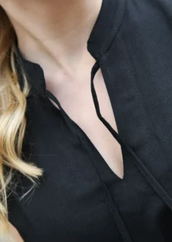Ärmellose Mittelalter-Bluse Levke, schwarz