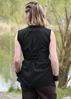 Ärmellose Mittelalter-Bluse Levke, schwarz