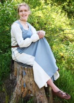 Ärmelloses Überkleid Jarle, Trägerkleid, blaugrau/natur