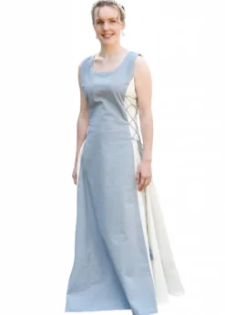 Ärmelloses Überkleid Jarle, Trägerkleid, blaugrau/natur