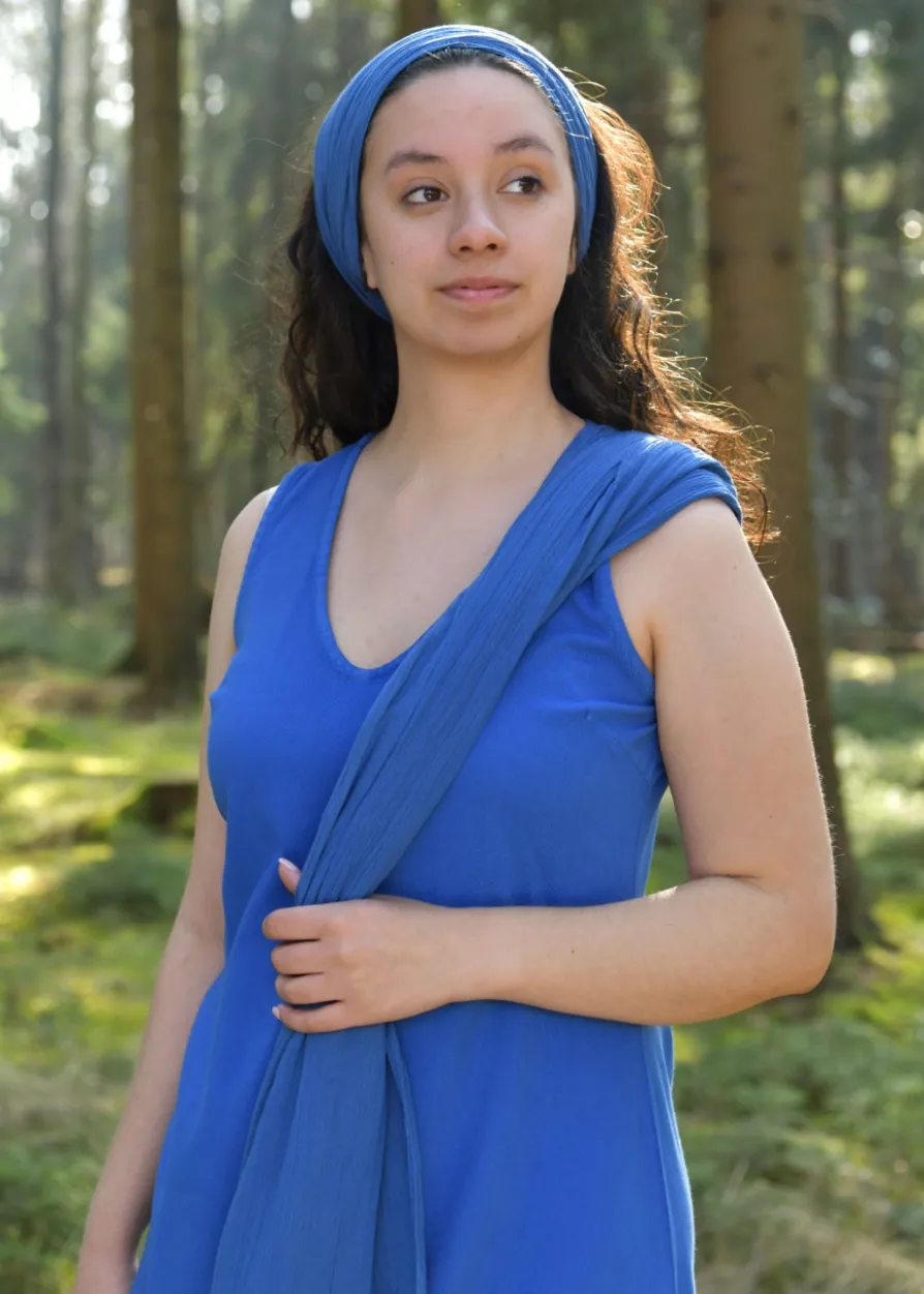 Ärmelloses Kleid Ilora mit Schal/Gürtel, kornblumenblau