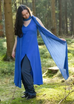 Ärmelloses Kleid Ilora mit Schal/Gürtel, kornblumenblau