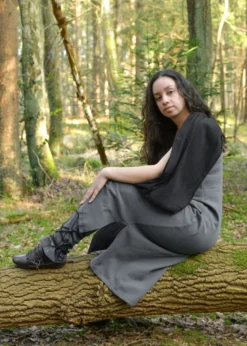 Ärmelloses Kleid Ilora mit Schal/Gürtel, grau