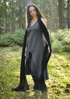 Ärmelloses Kleid Ilora mit Schal/Gürtel, grau