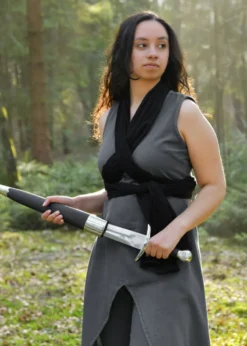 Ärmelloses Kleid Ilora mit Schal/Gürtel, grau