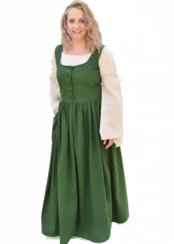 Ärmelloses Mittelalterkleid, Trägerkleid Lene, grün