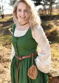 Ärmelloses Mittelalterkleid, Trägerkleid Lene, grün