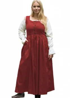 Ärmelloses Mittelalterkleid, Trägerkleid Lene, rot