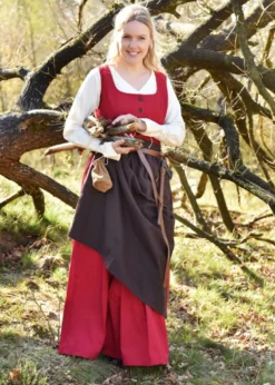 Ärmelloses Mittelalterkleid, Trägerkleid Lene, rot