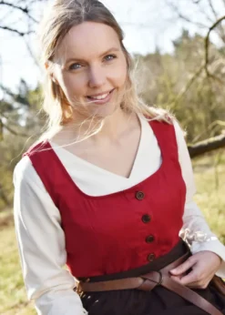 Ärmelloses Mittelalterkleid, Trägerkleid Lene, rot