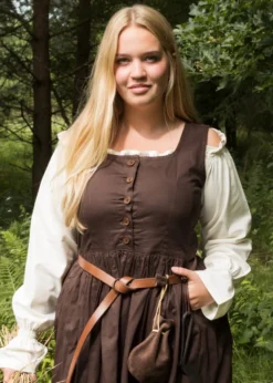 Ärmelloses Mittelalterkleid, Trägerkleid Lene, braun