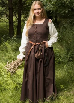 Ärmelloses Mittelalterkleid, Trägerkleid Lene, braun