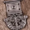 Römische Gürtelschnalle, Tekija-Muster, verzinntes Messing
