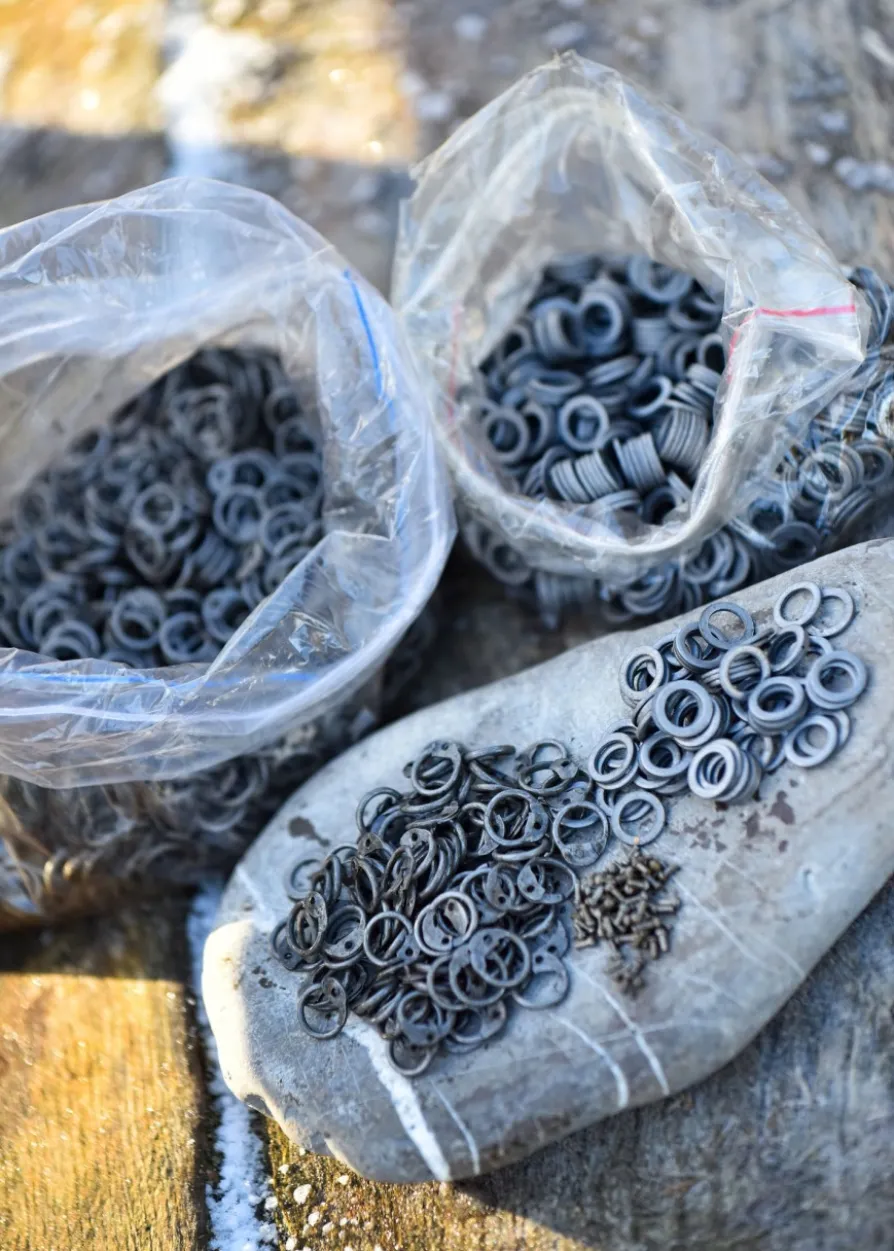 RM 1kg Paket lose Kettenringe und Nieten, ID6mm, unbehandelt