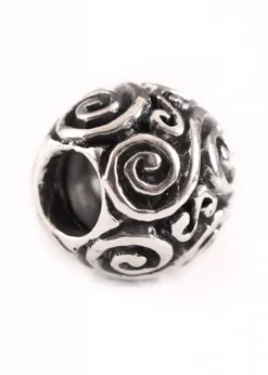 Runde Bartperle und Lockenperle mit Doppelspiralen aus Silber