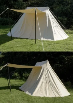 Sachsenzelt Jorvik, 4 x 6 m, 425 gsm, naturfarben