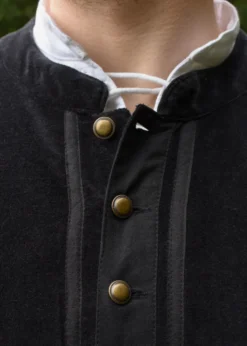 Samt Doublet Victor mit Metallknöpfen, schwarz