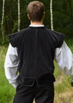 Samt Doublet Victor mit Metallknöpfen, schwarz