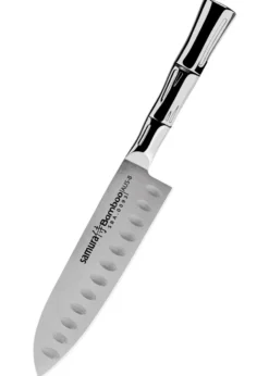 Samura Bamboo Kleines Santoku. Kullenschliff, 137 mm