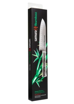 Samura Bamboo Kleines Santoku. Kullenschliff, 137 mm