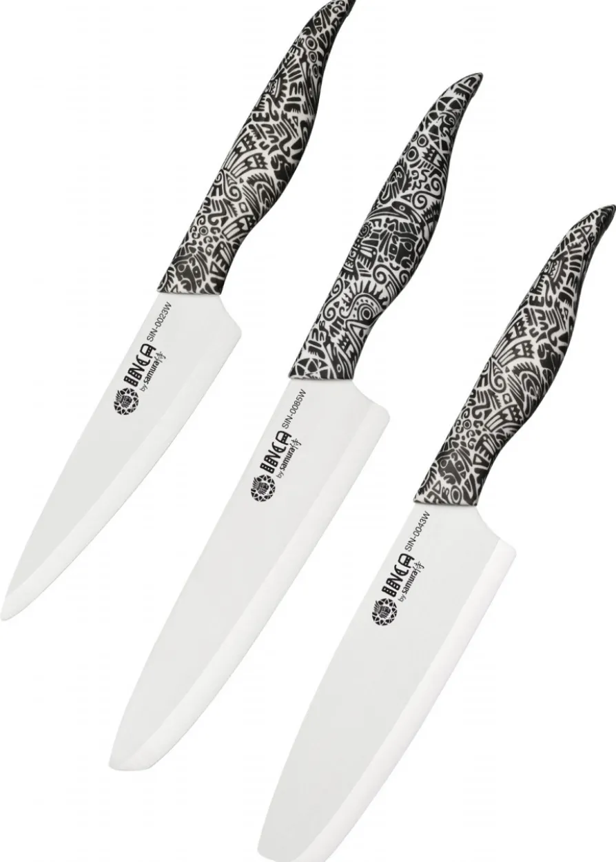 Samura INCA, Set aus 3 Küchenmessern, Keramik-Messer