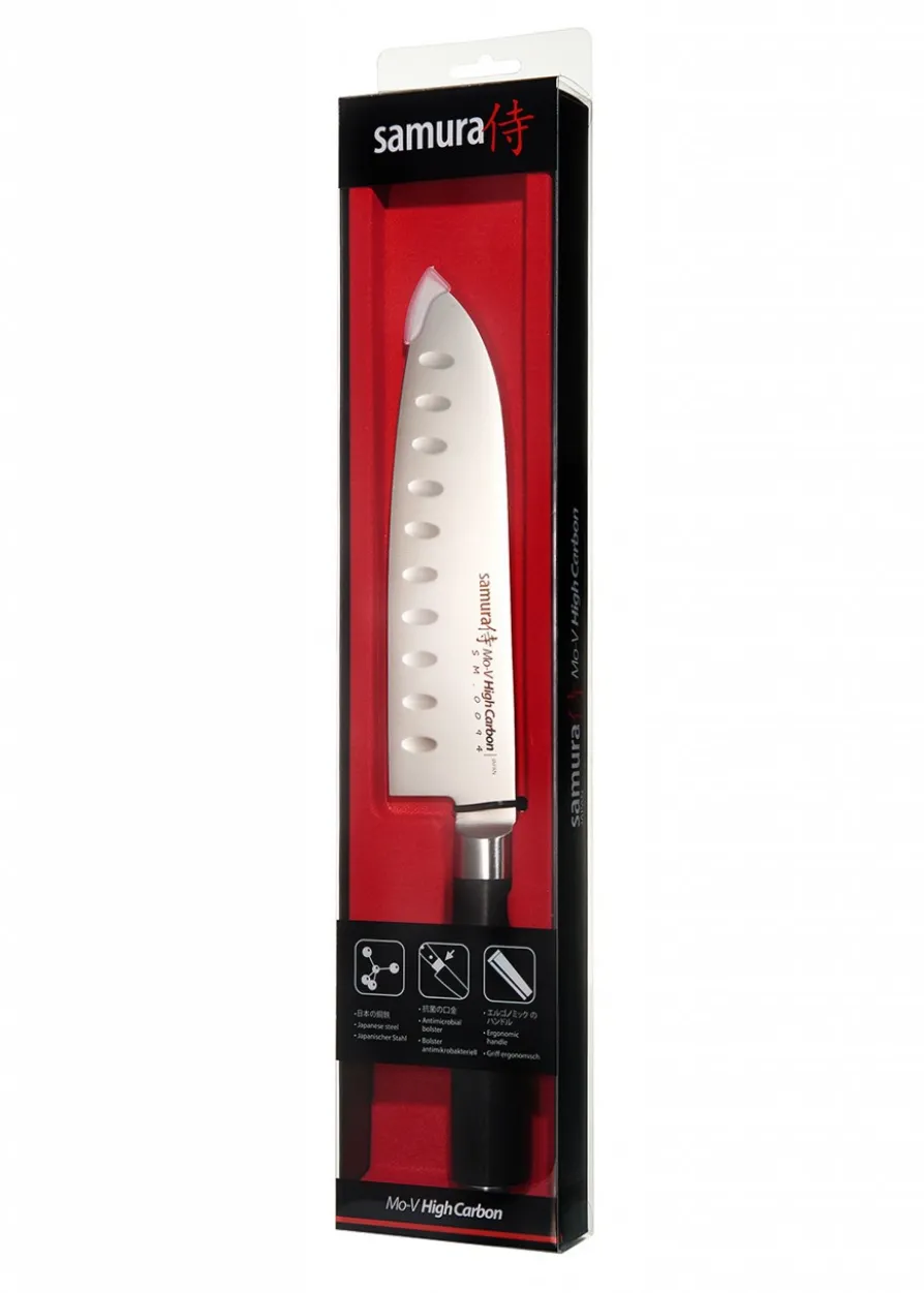 Samura MO-V Santoku Messer mit Kullenschliff 7.0 Zoll /180 mm