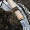 Sax aus Damaststahl mit Scheide aus Weißem Ziegenfell